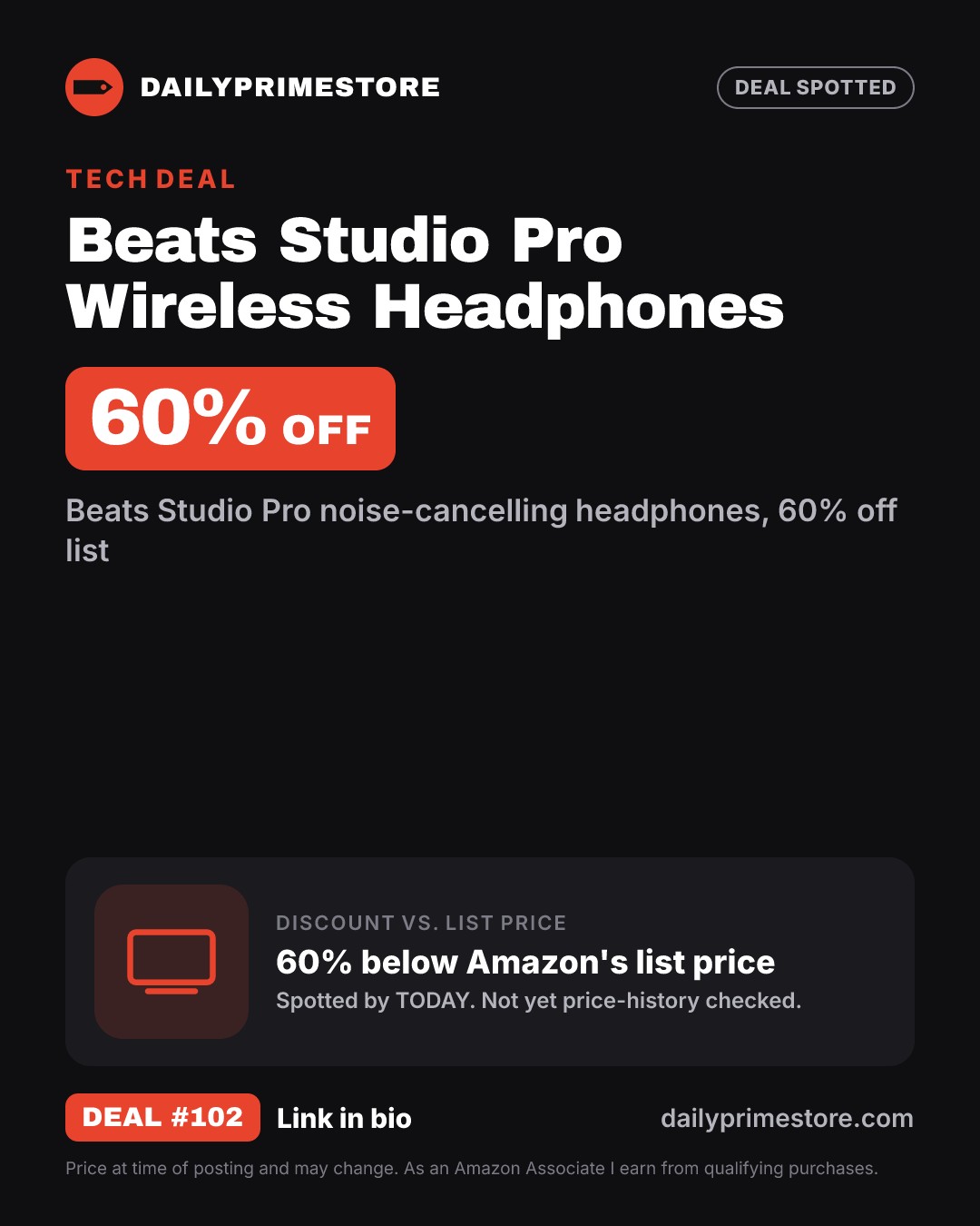 60% off: Beats Studio Pro Wireless Headphones