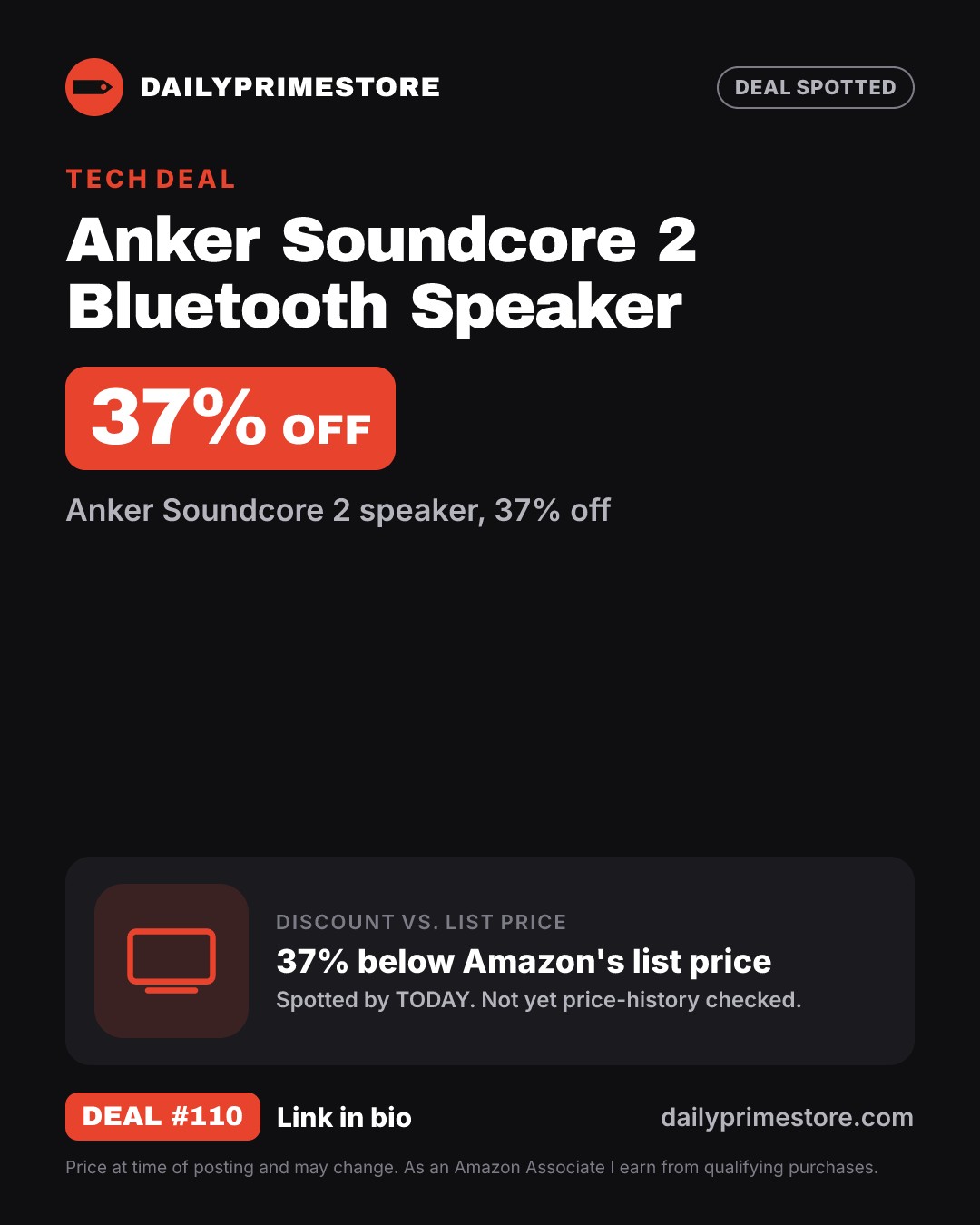 37% off: Anker Soundcore 2 Bluetooth Speaker