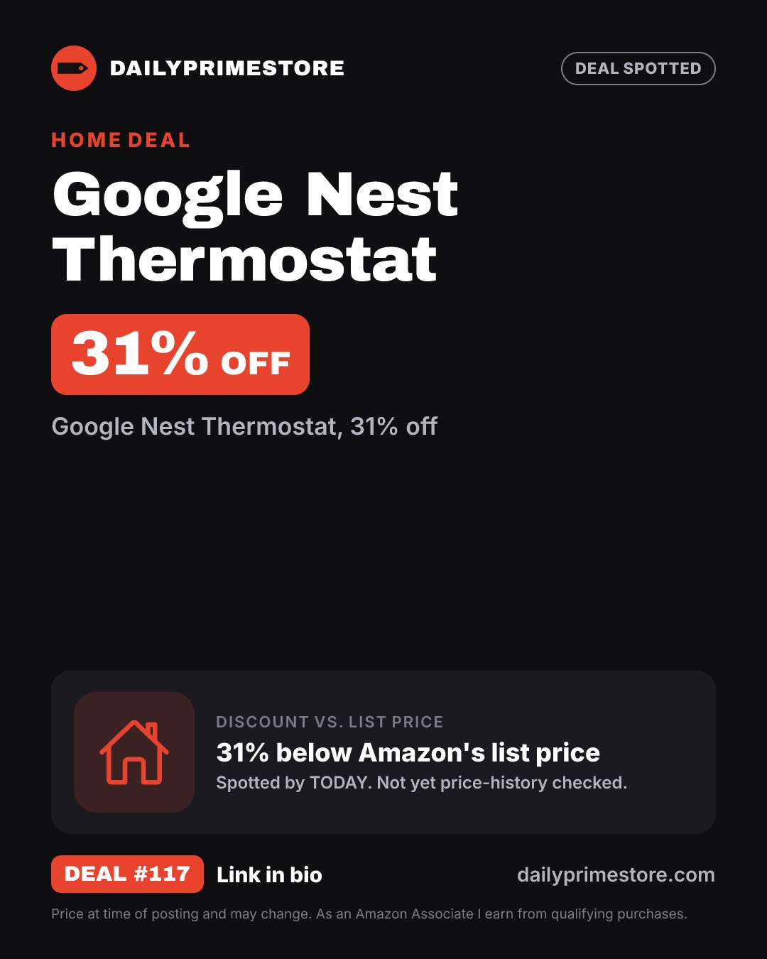 31% off: Google Nest Thermostat