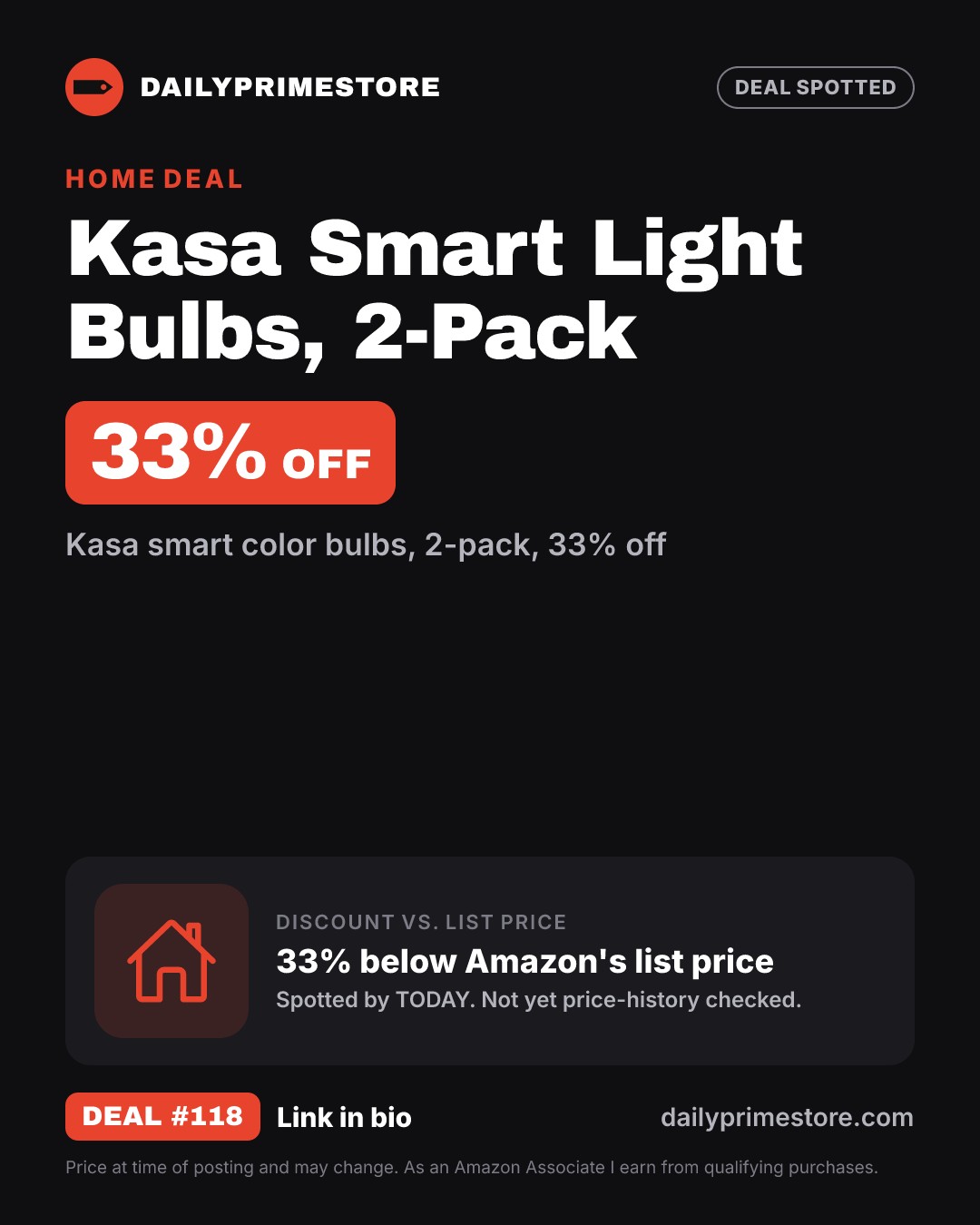 33% off: Kasa Smart Light Bulbs, 2-Pack