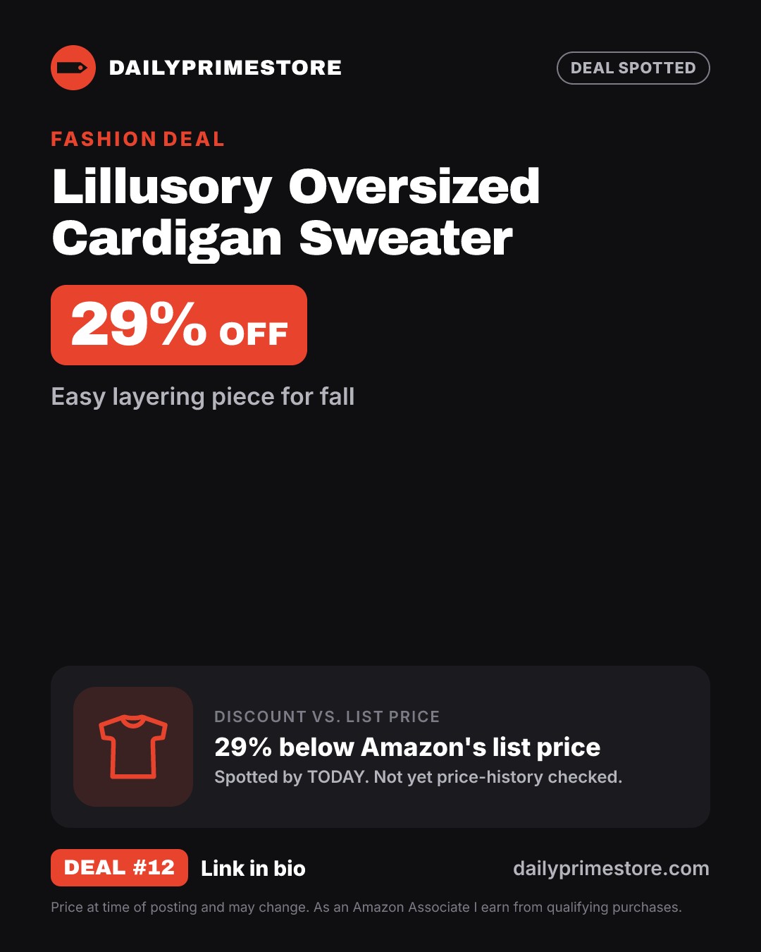 29% off: Lillusory Oversized Cardigan Sweater
