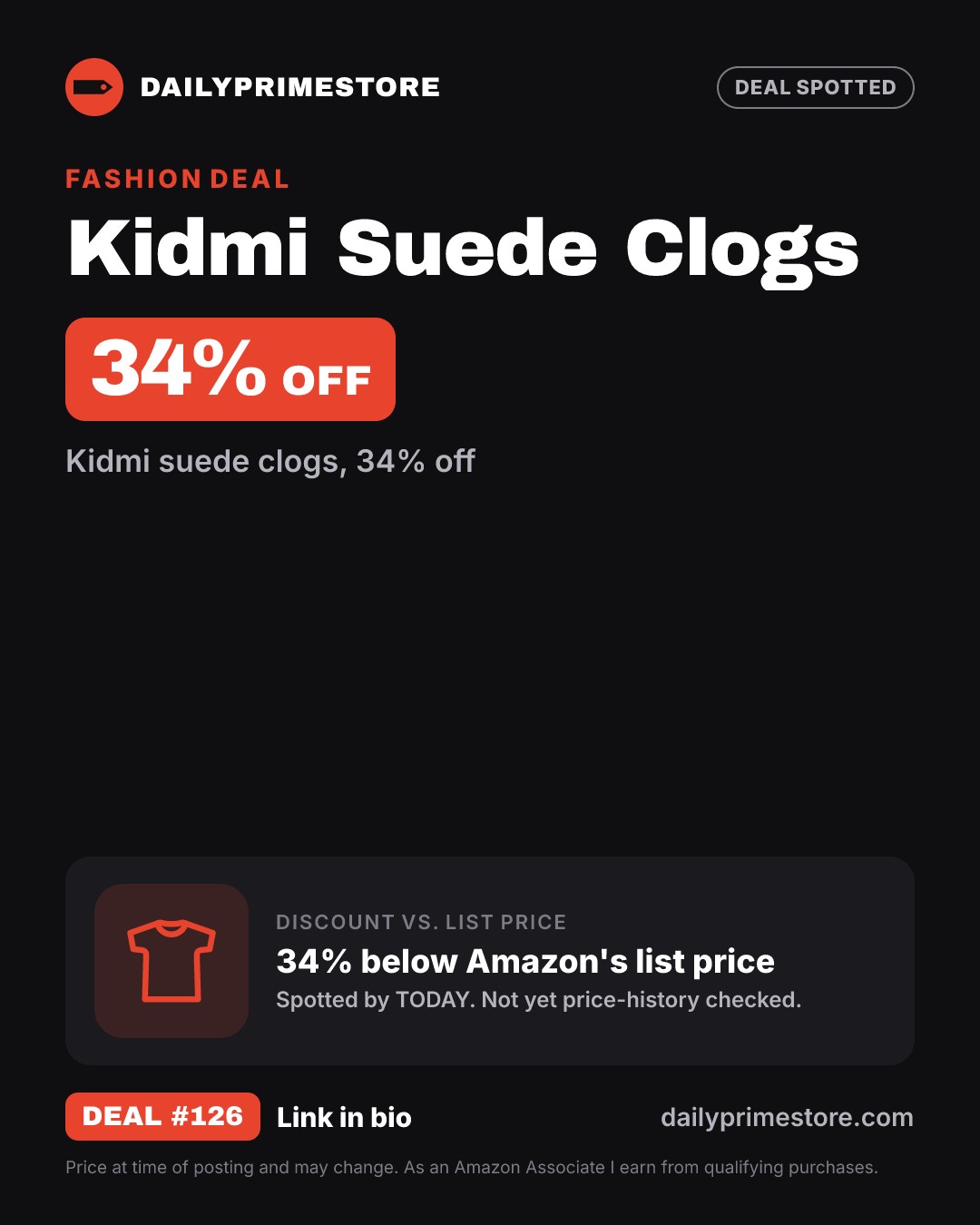 34% off: Kidmi Suede Clogs