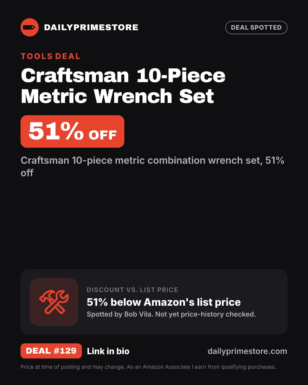51% off: Craftsman 10-Piece Metric Wrench Set