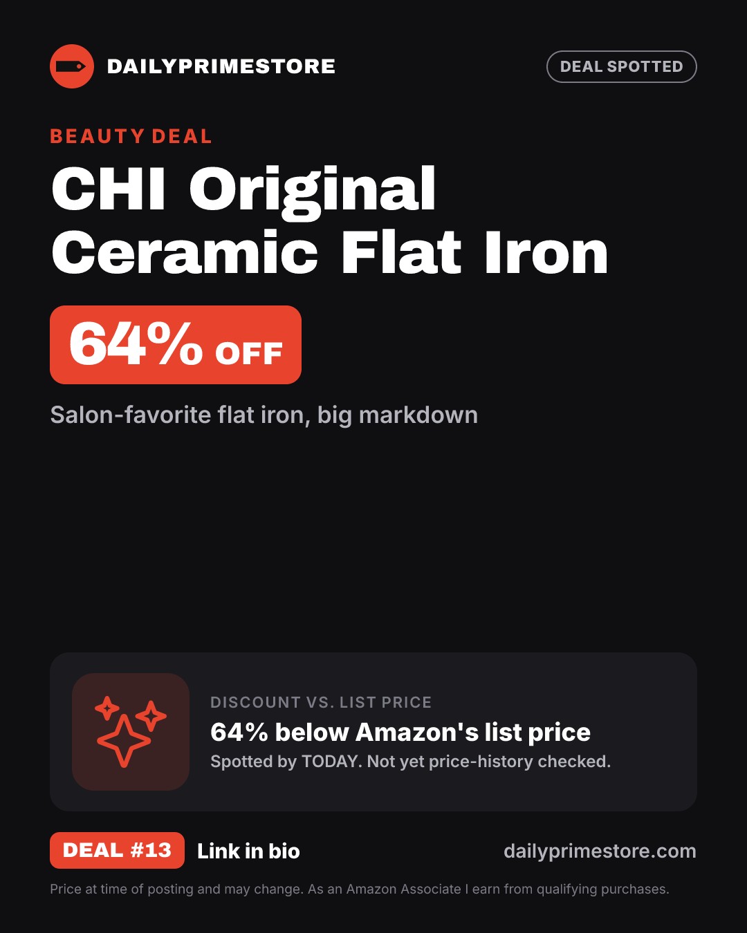 64% off: CHI Original Ceramic Flat Iron