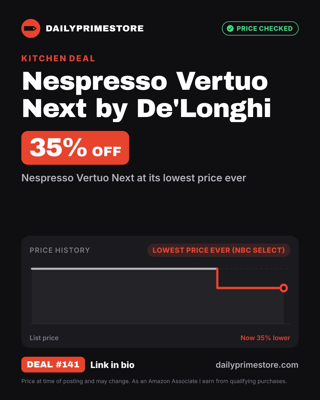 35% off: Nespresso Vertuo Next by De'Longhi