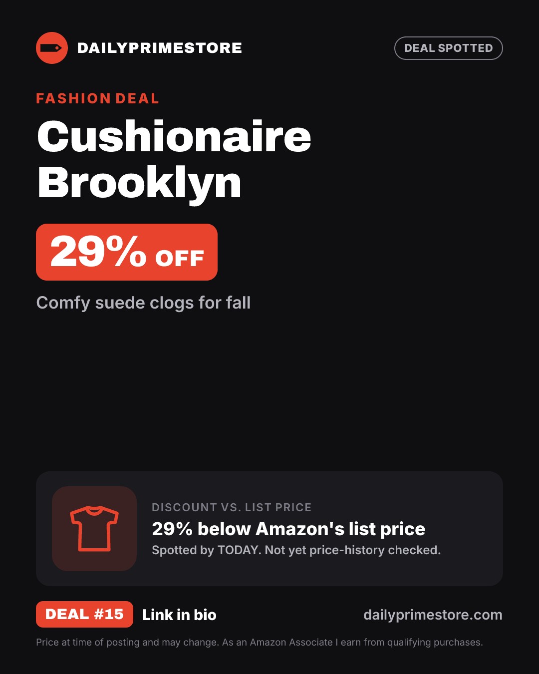 29% off: Cushionaire Brooklyn Suede Clogs