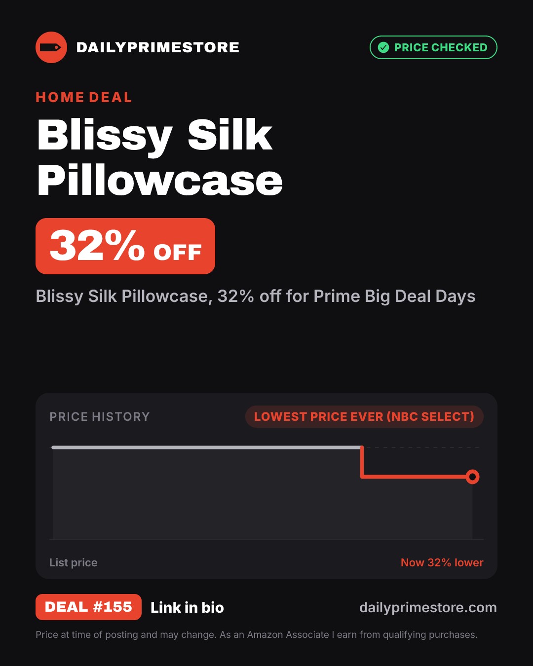 32% off: Blissy Silk Pillowcase
