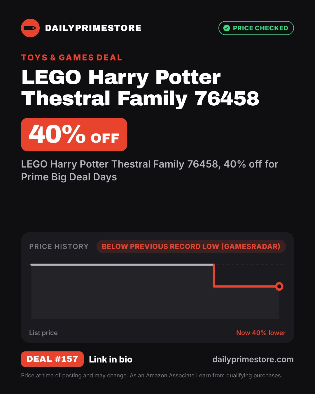 40% off: LEGO Harry Potter Thestral Family 76458