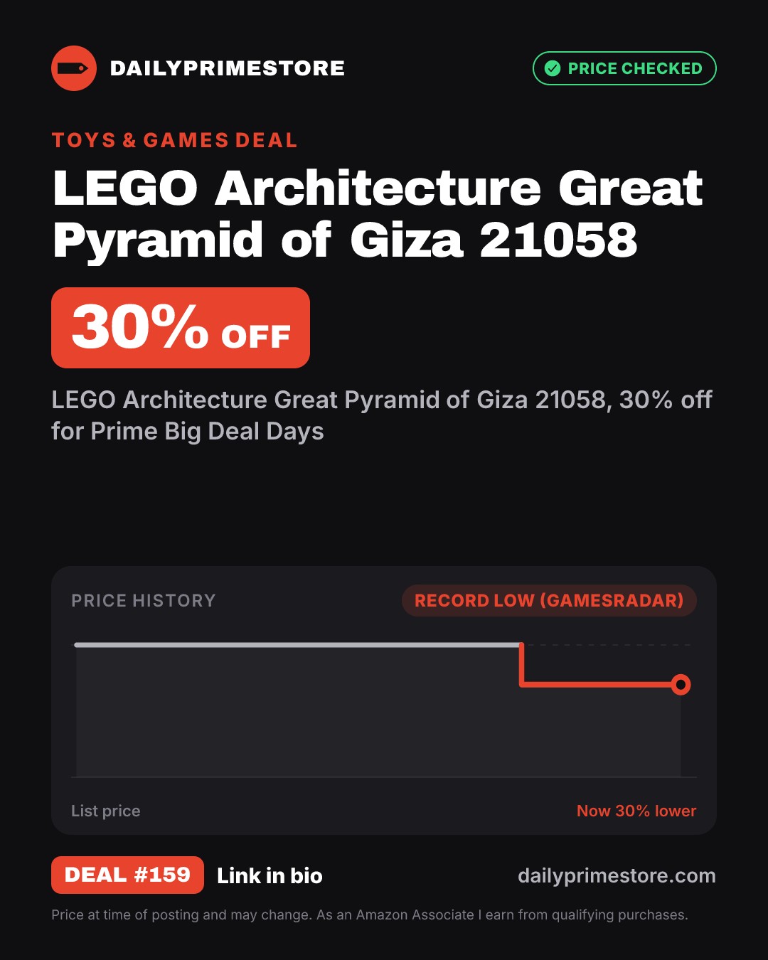 30% off: LEGO Architecture Great Pyramid of Giza 21058