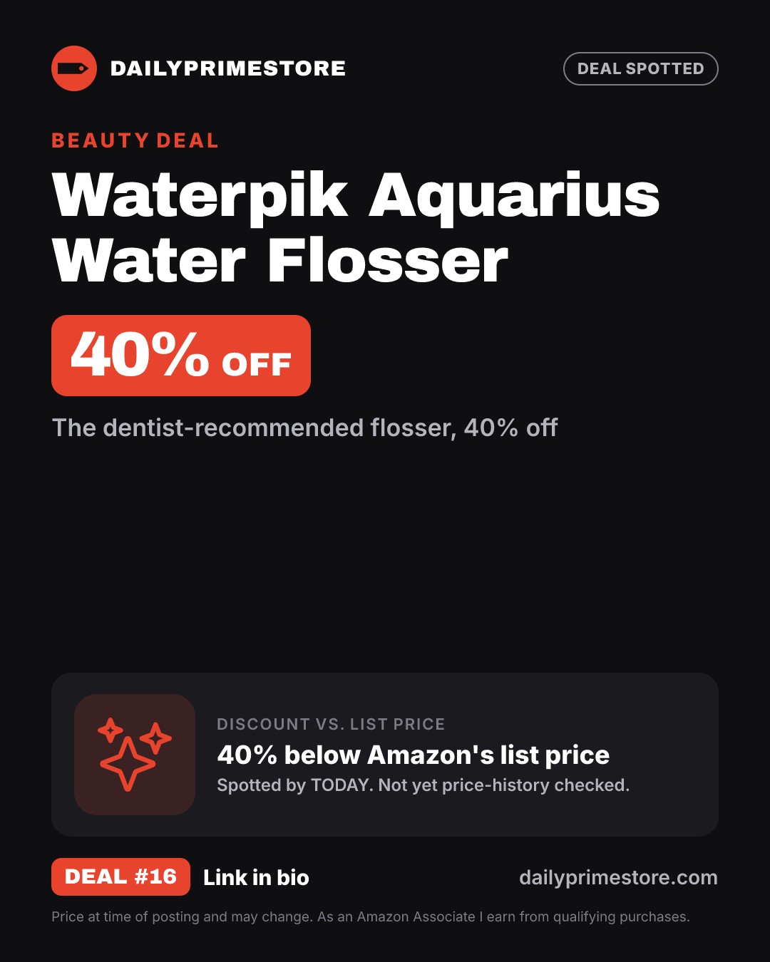 40% off: Waterpik Aquarius Water Flosser
