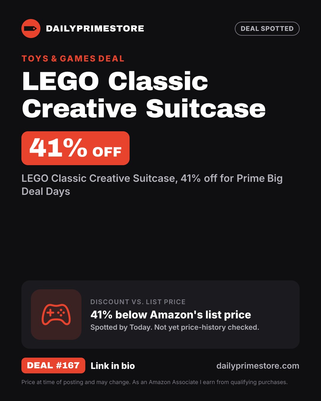 41% off: LEGO Classic Creative Suitcase
