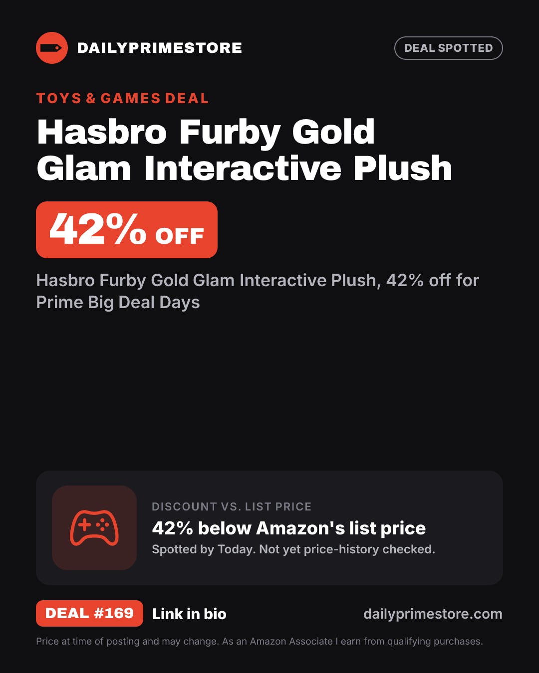 42% off: Hasbro Furby Gold Glam Interactive Plush
