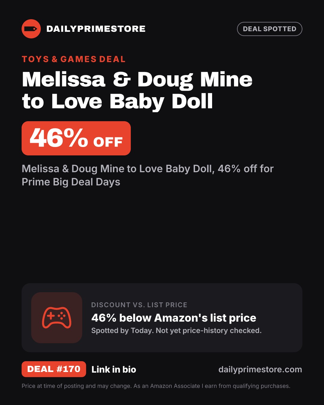 46% off: Melissa & Doug Mine to Love Baby Doll