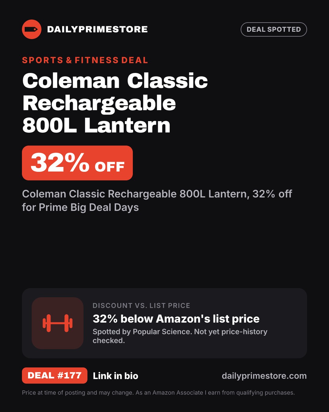 32% off: Coleman Classic Rechargeable 800L Lantern