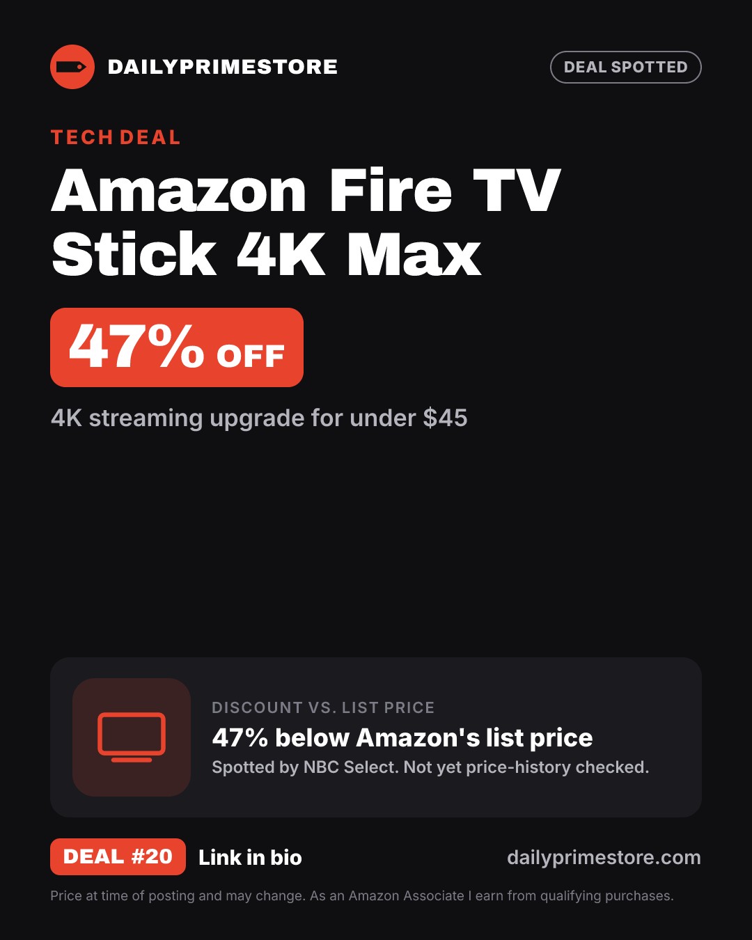 47% off: Amazon Fire TV Stick 4K Max