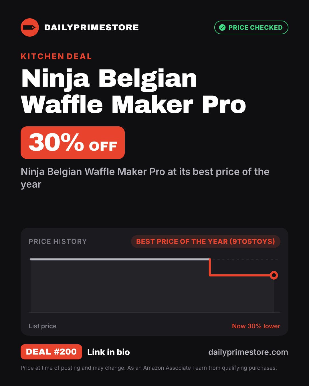 30% off: Ninja Belgian Waffle Maker Pro