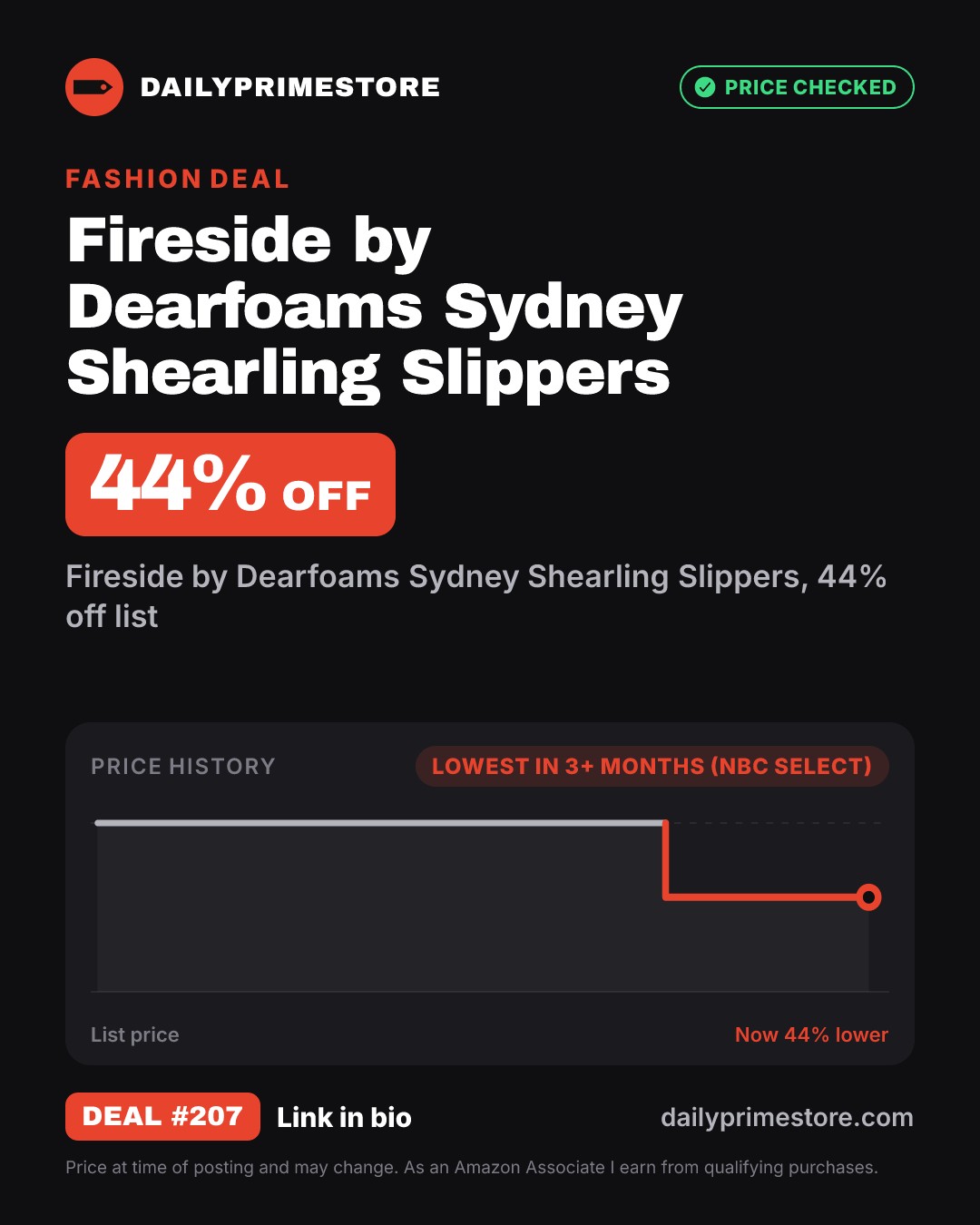 44% off: Fireside by Dearfoams Sydney Shearling Slippers