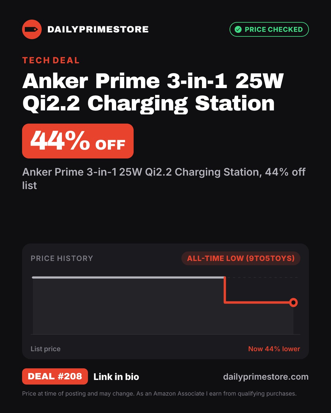 44% off: Anker Prime 3-in-1 25W Qi2.2 Charging Station