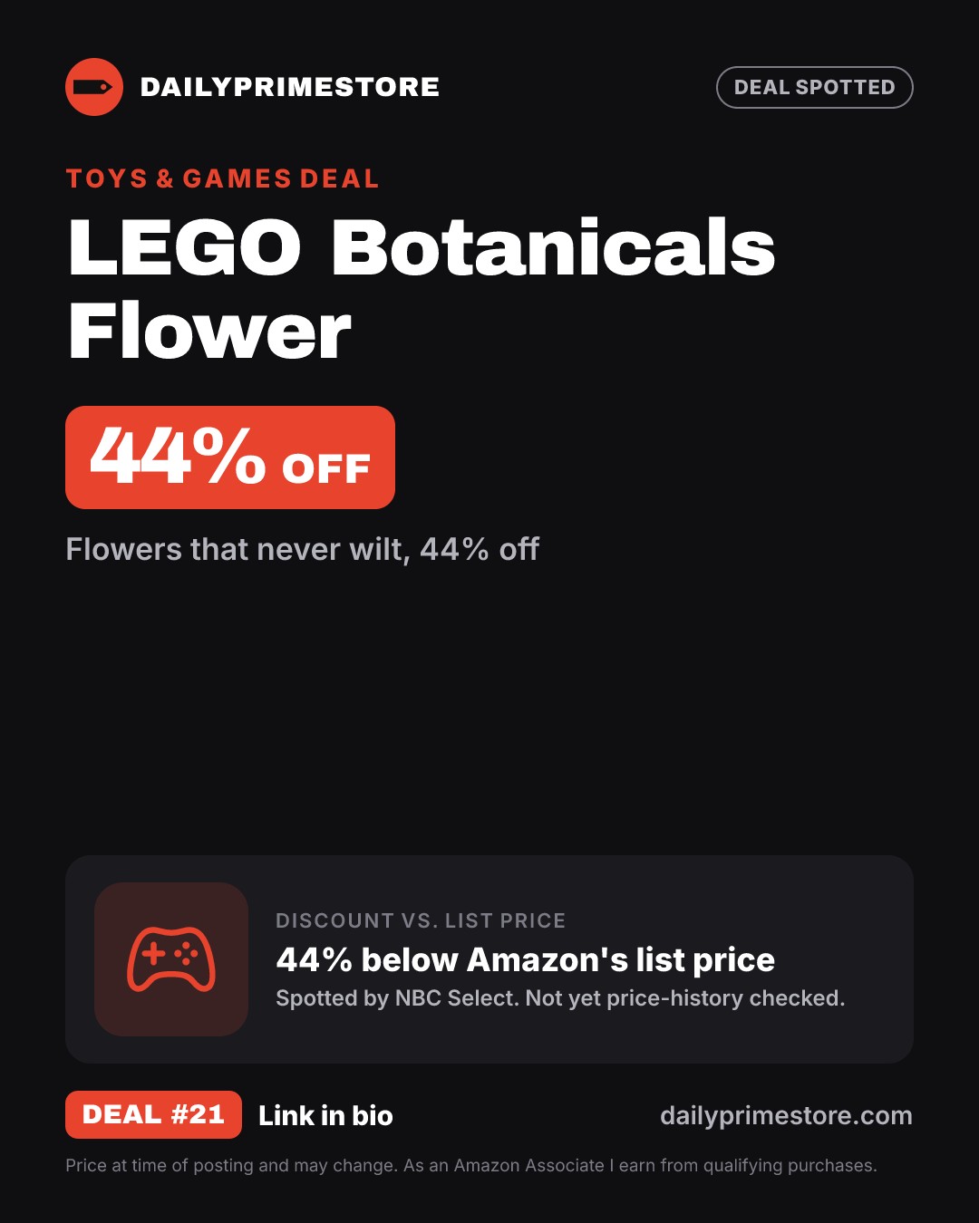 44% off: LEGO Botanicals Flower Arrangement