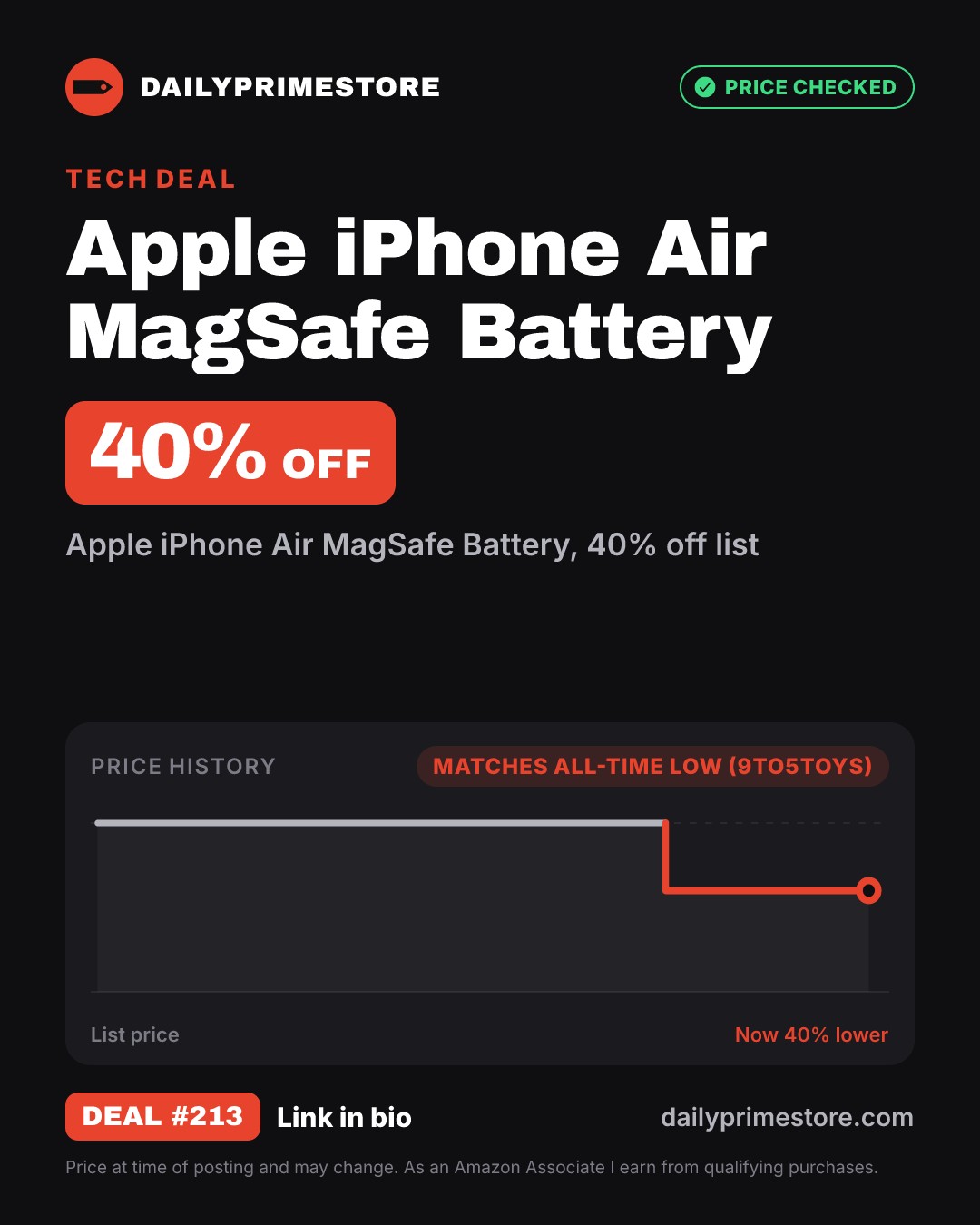 40% off: Apple iPhone Air MagSafe Battery