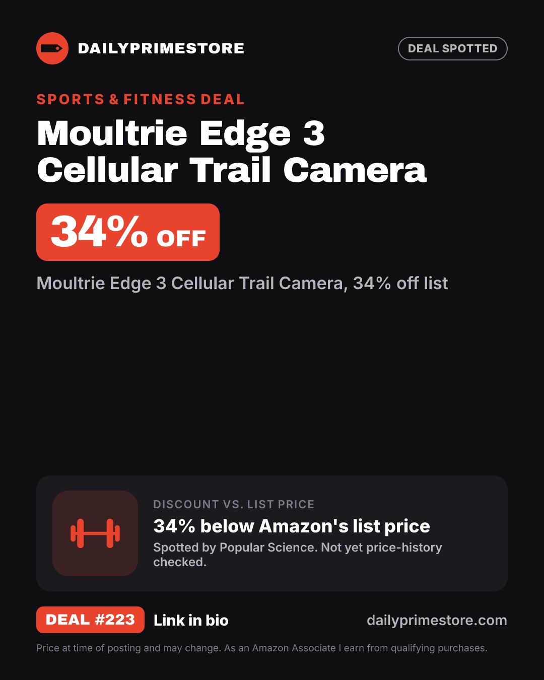 34% off: Moultrie Edge 3 Cellular Trail Camera