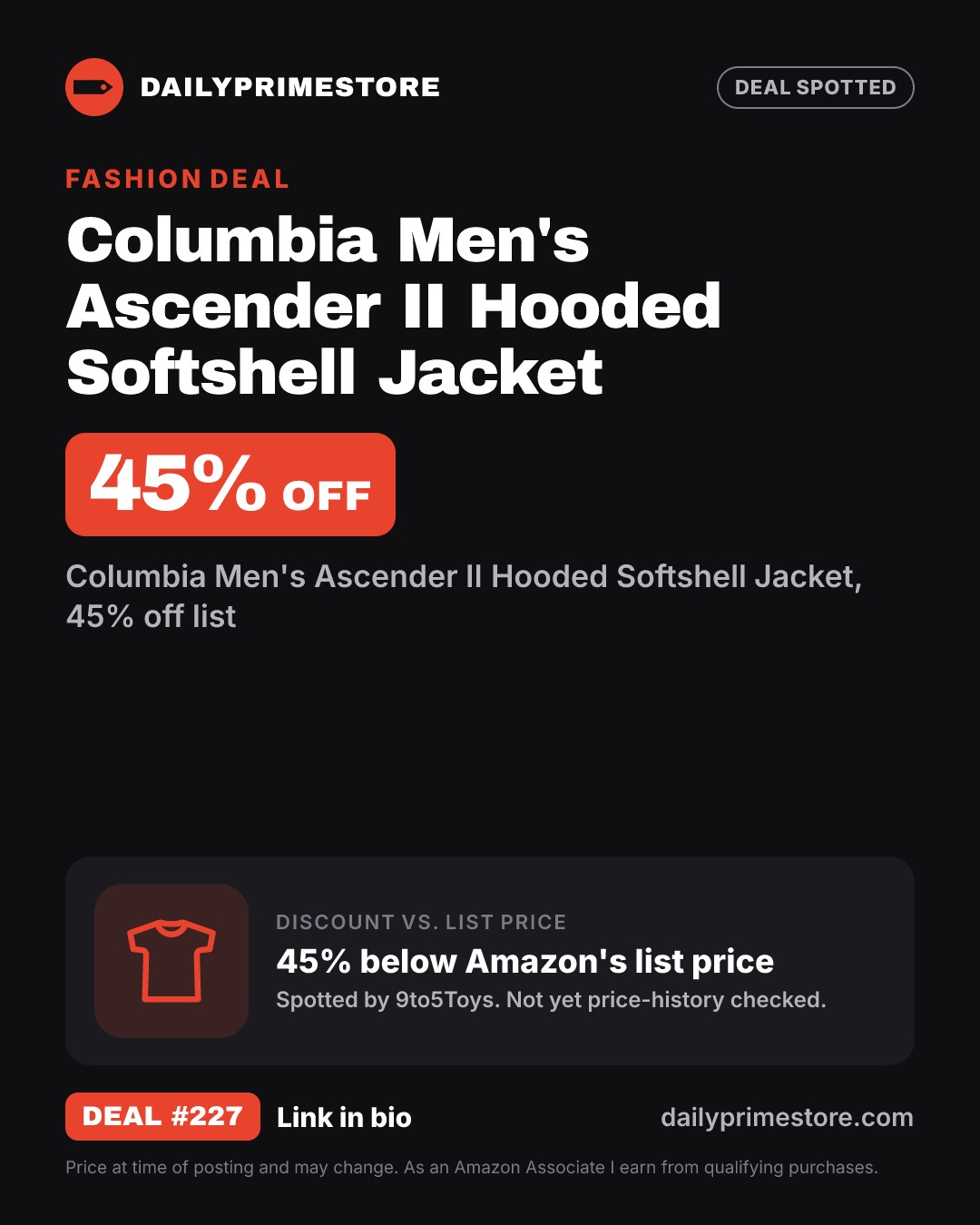45% off: Columbia Men's Ascender II Hooded Softshell Jacket
