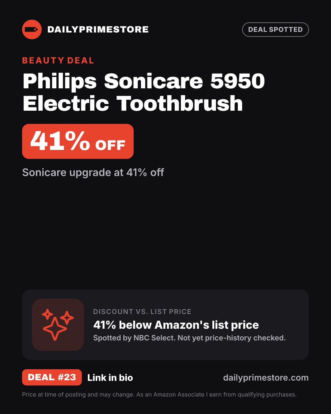 41% off: Philips Sonicare 5950 Electric Toothbrush