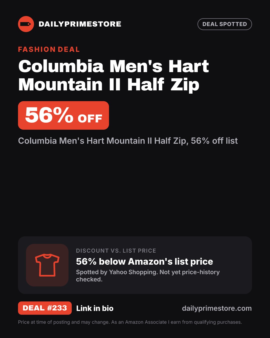 56% off: Columbia Men's Hart Mountain II Half Zip
