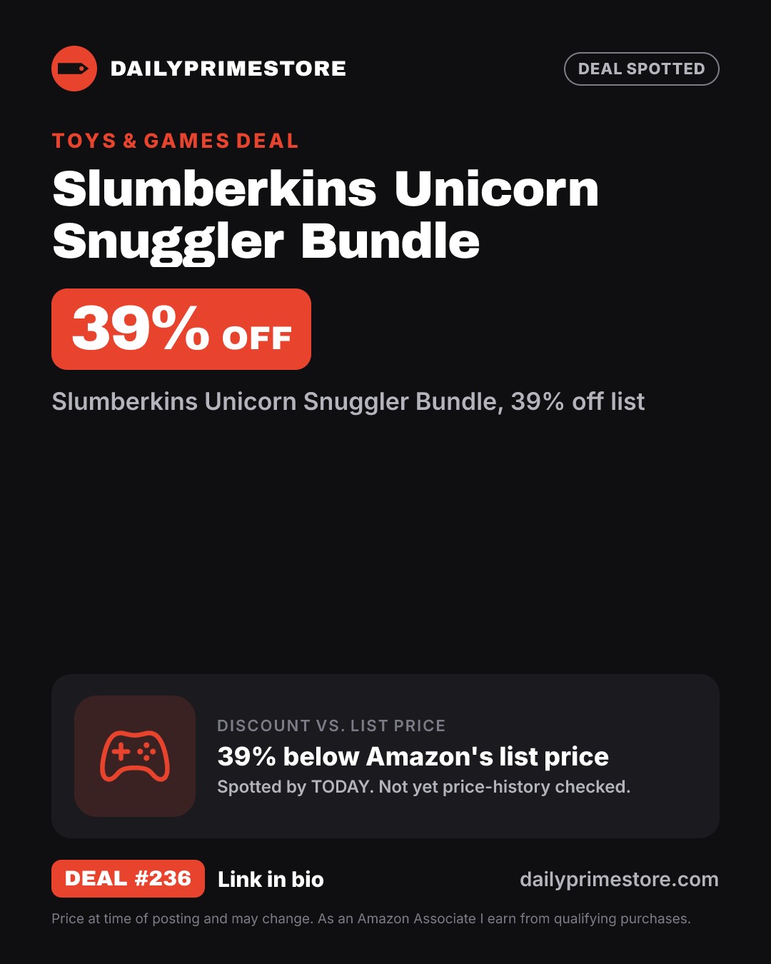 39% off: Slumberkins Unicorn Snuggler Bundle
