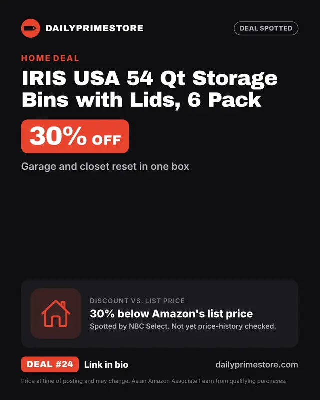 IRIS USA 54 Qt Storage Bins with Lids, 6 Pack