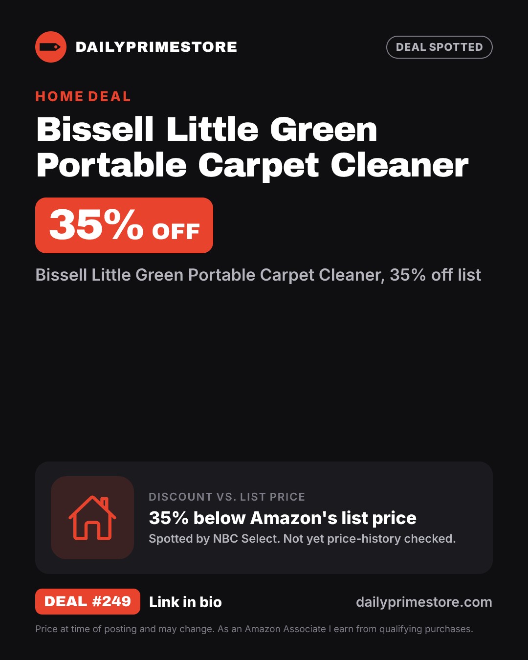 35% off: Bissell Little Green Portable Carpet Cleaner