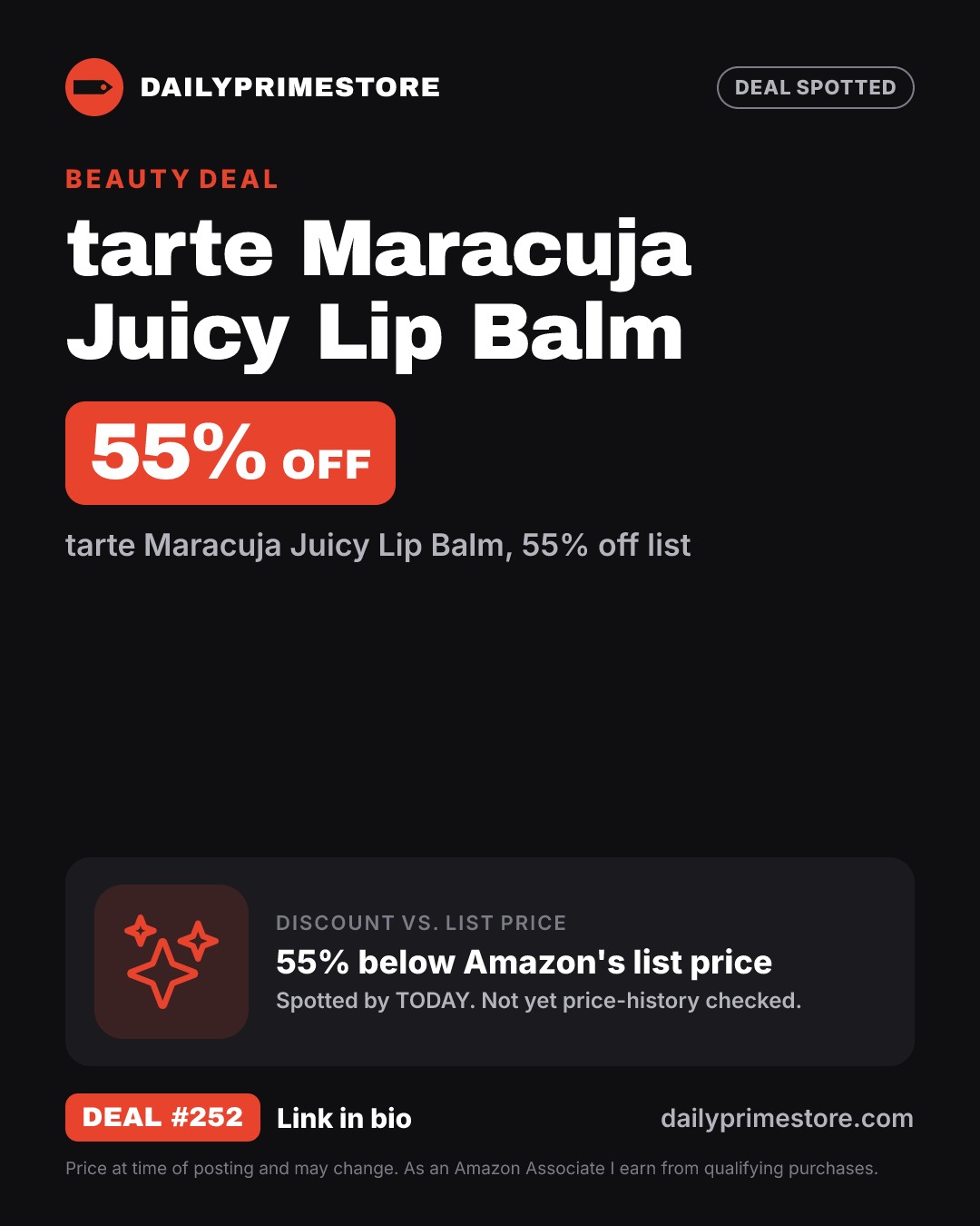 55% off: tarte Maracuja Juicy Lip Balm
