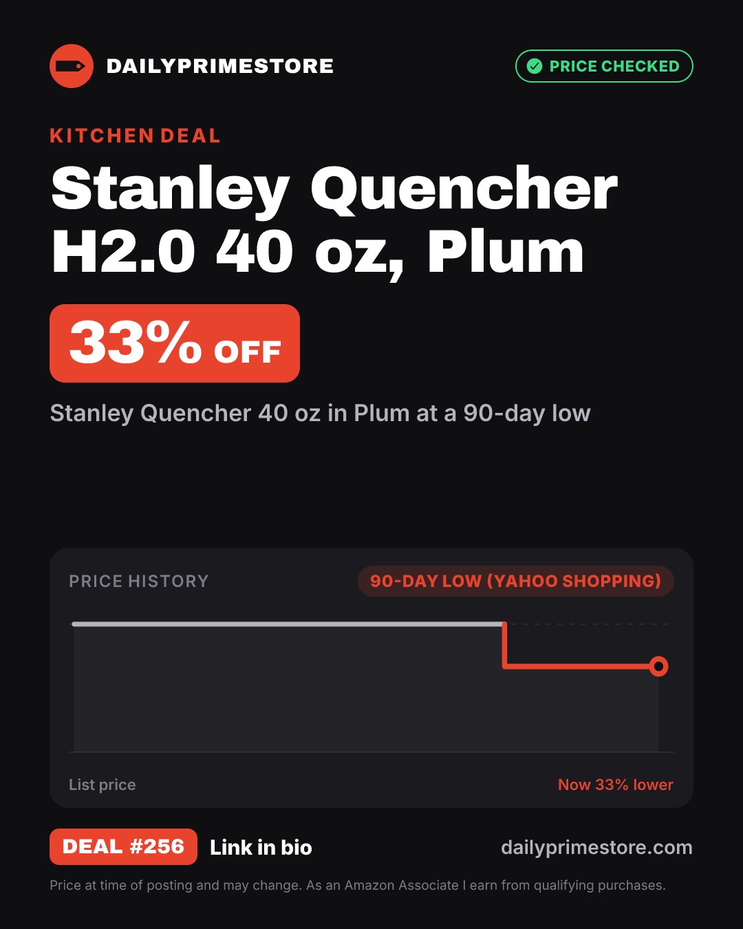 33% off: Stanley Quencher H2.0 40 oz, Plum
