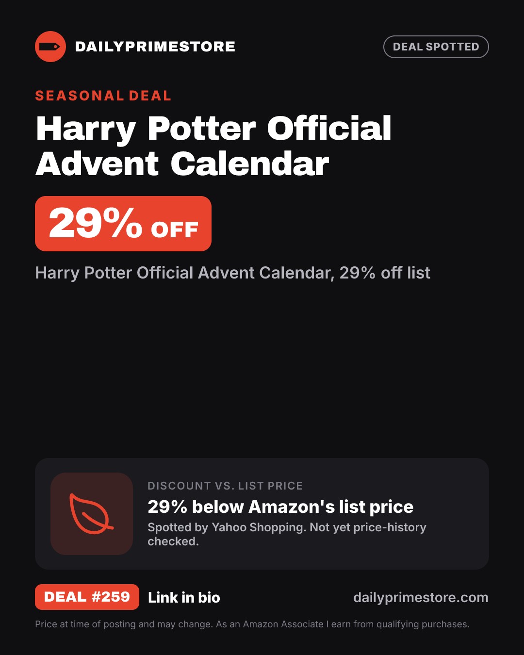 29% off: Harry Potter Official Advent Calendar