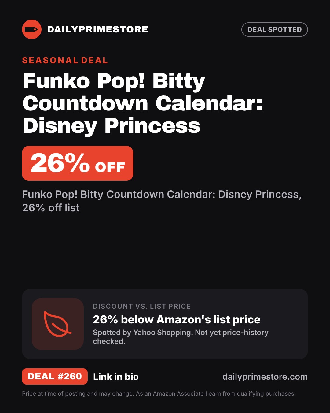26% off: Funko Pop! Bitty Countdown Calendar: Disney Princess