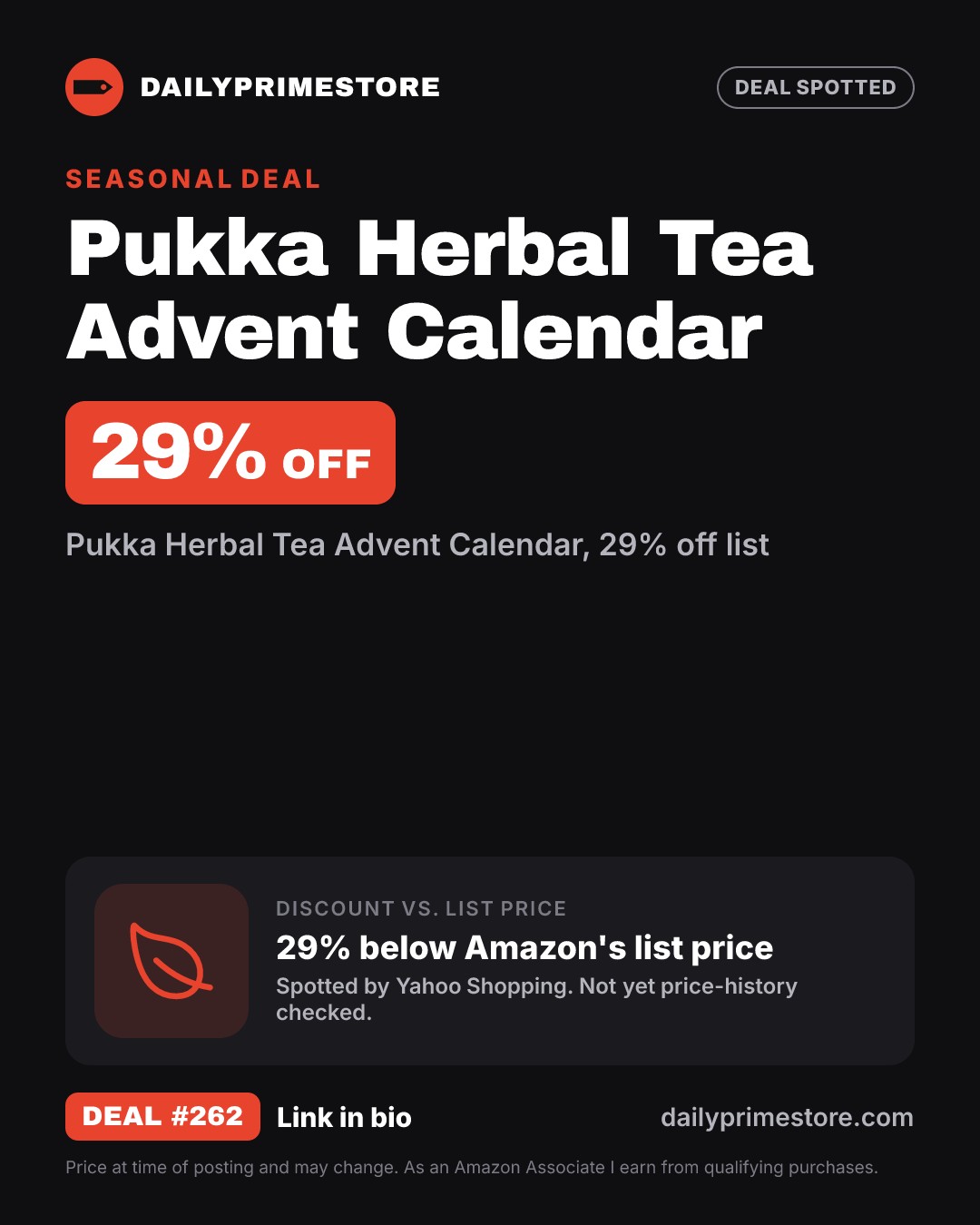 29% off: Pukka Herbal Tea Advent Calendar