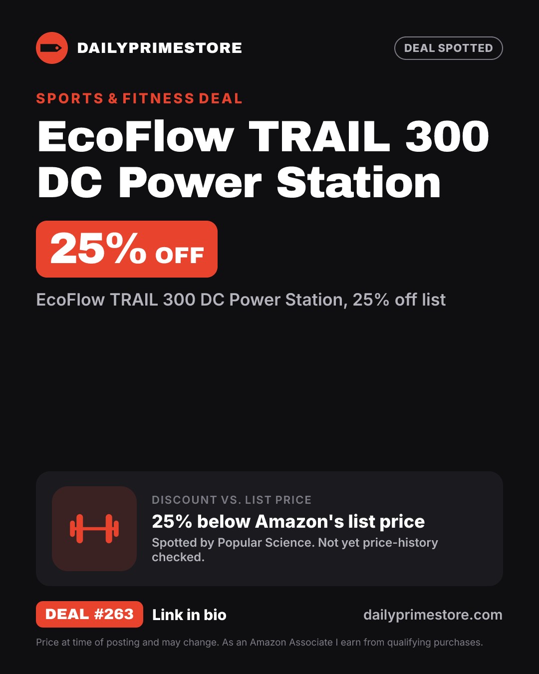 25% off: EcoFlow TRAIL 300 DC Power Station