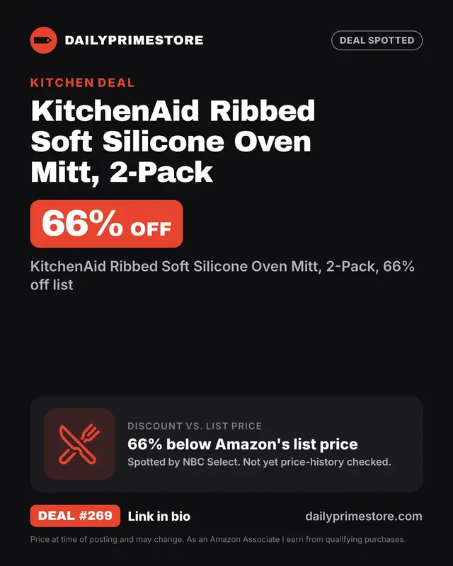 KitchenAid Ribbed Soft Silicone Oven Mitt, 2-Pack