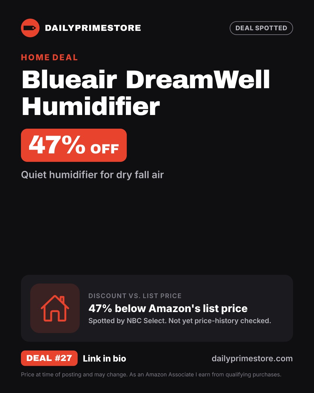 47% off: Blueair DreamWell Humidifier