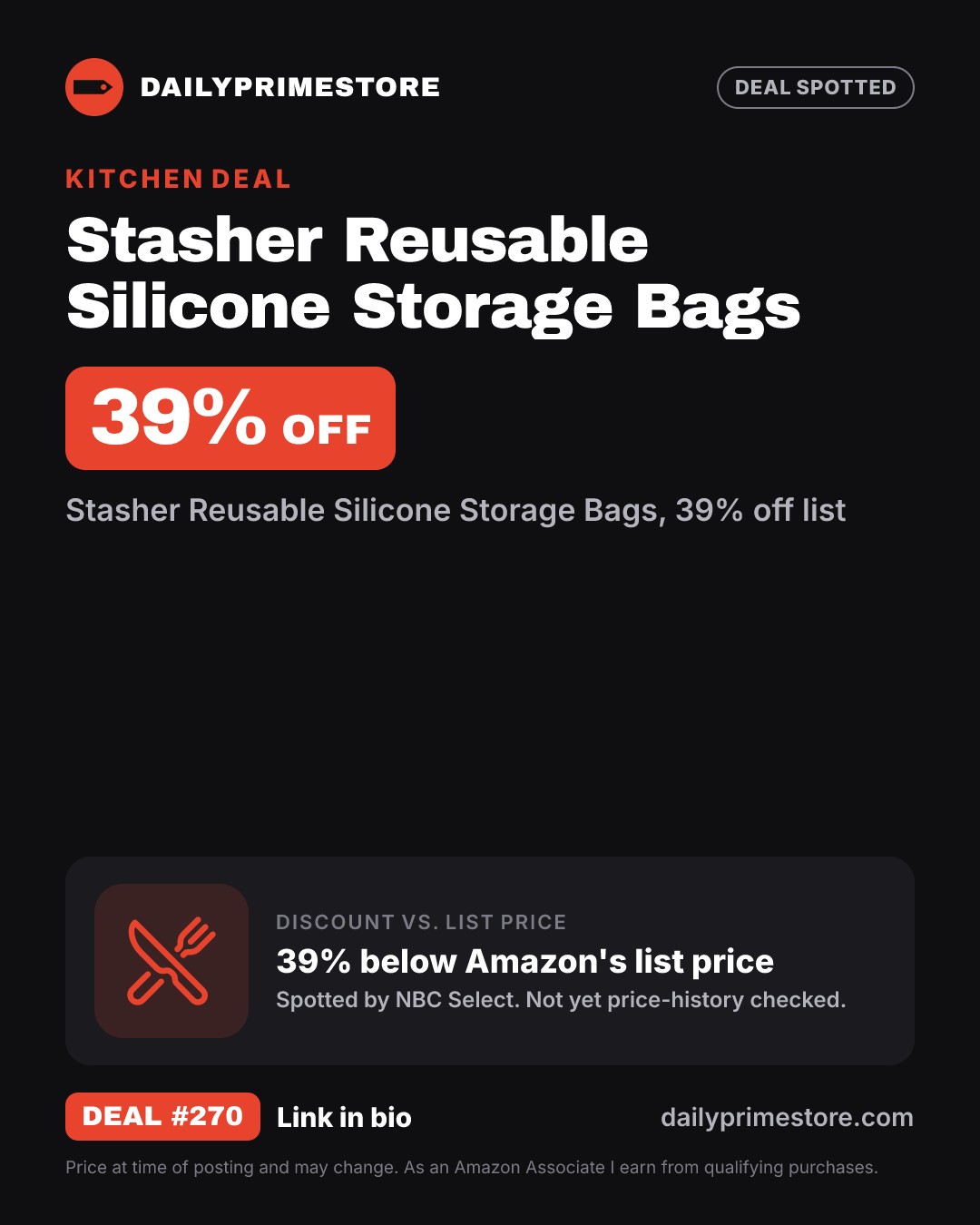 39% off: Stasher Reusable Silicone Storage Bags