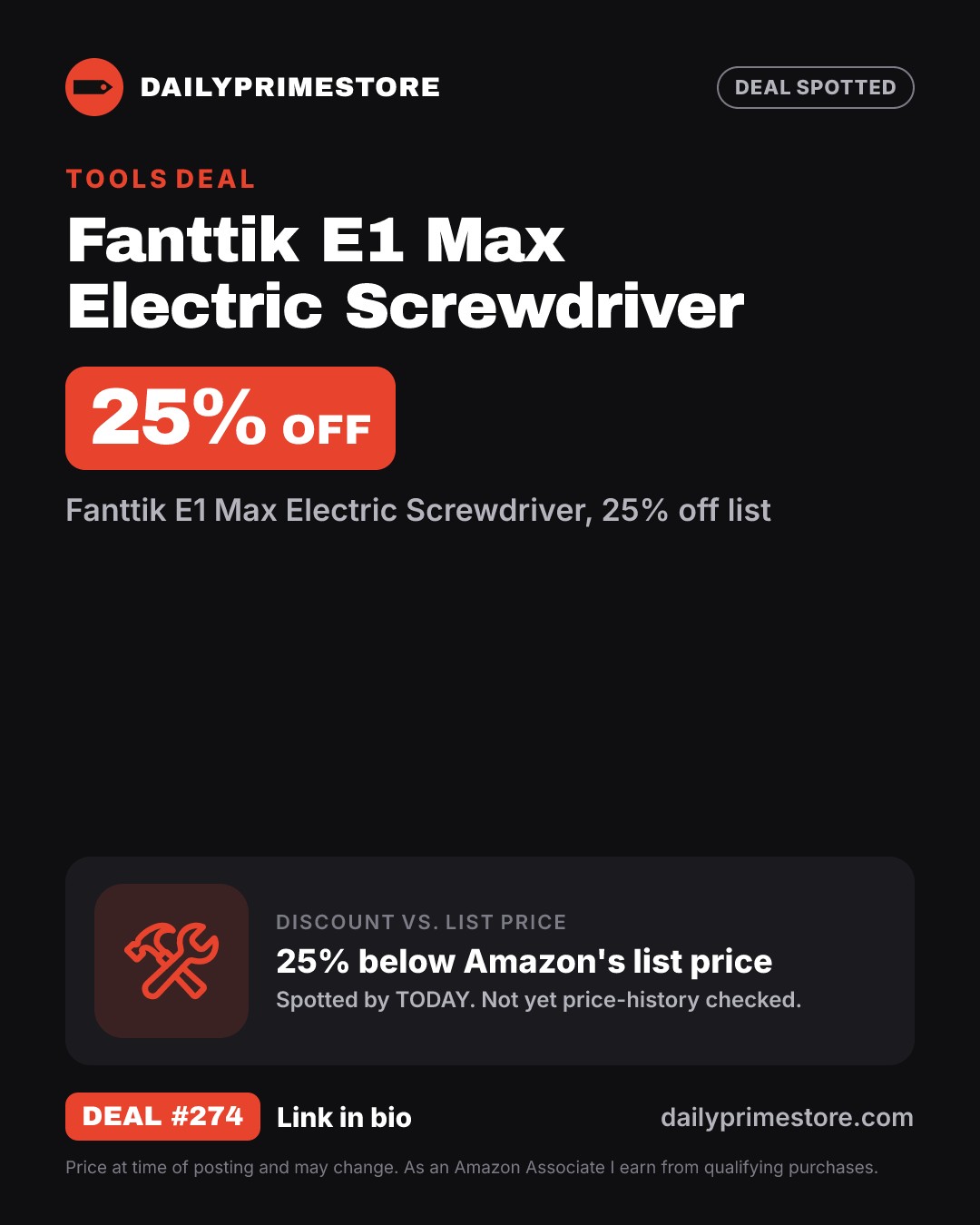 25% off: Fanttik E1 Max Electric Screwdriver