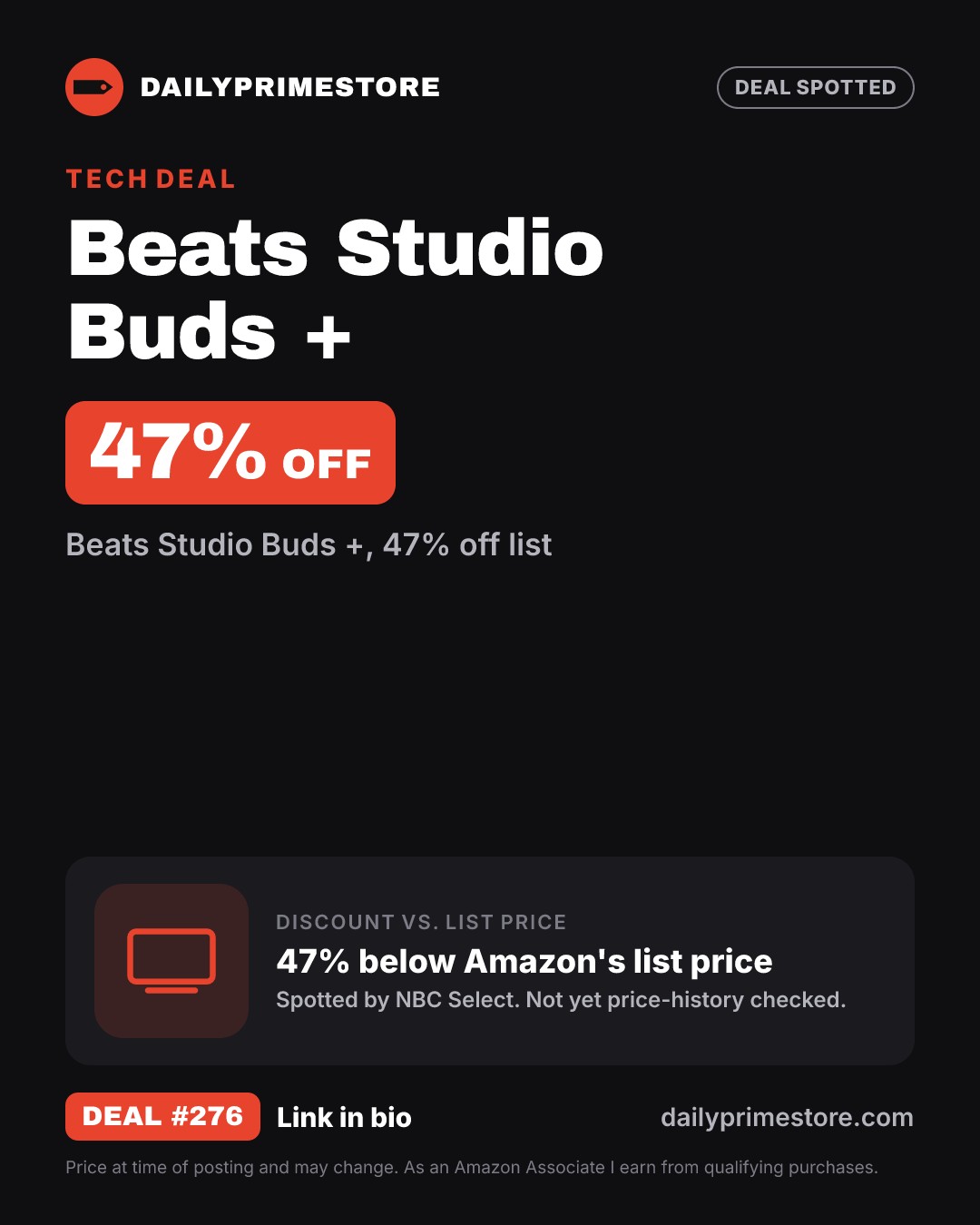 47% off: Beats Studio Buds +