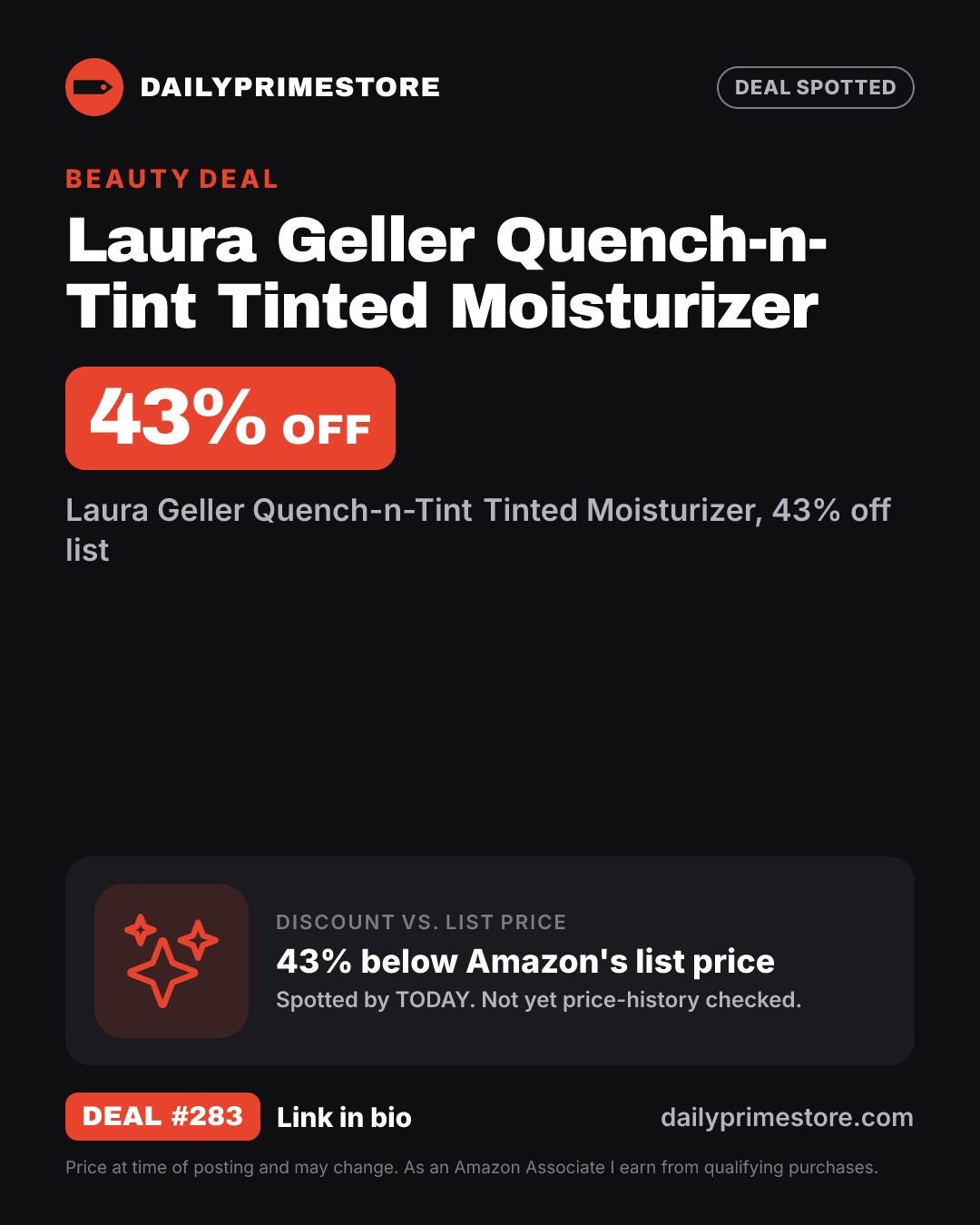 43% off: Laura Geller Quench-n-Tint Tinted Moisturizer