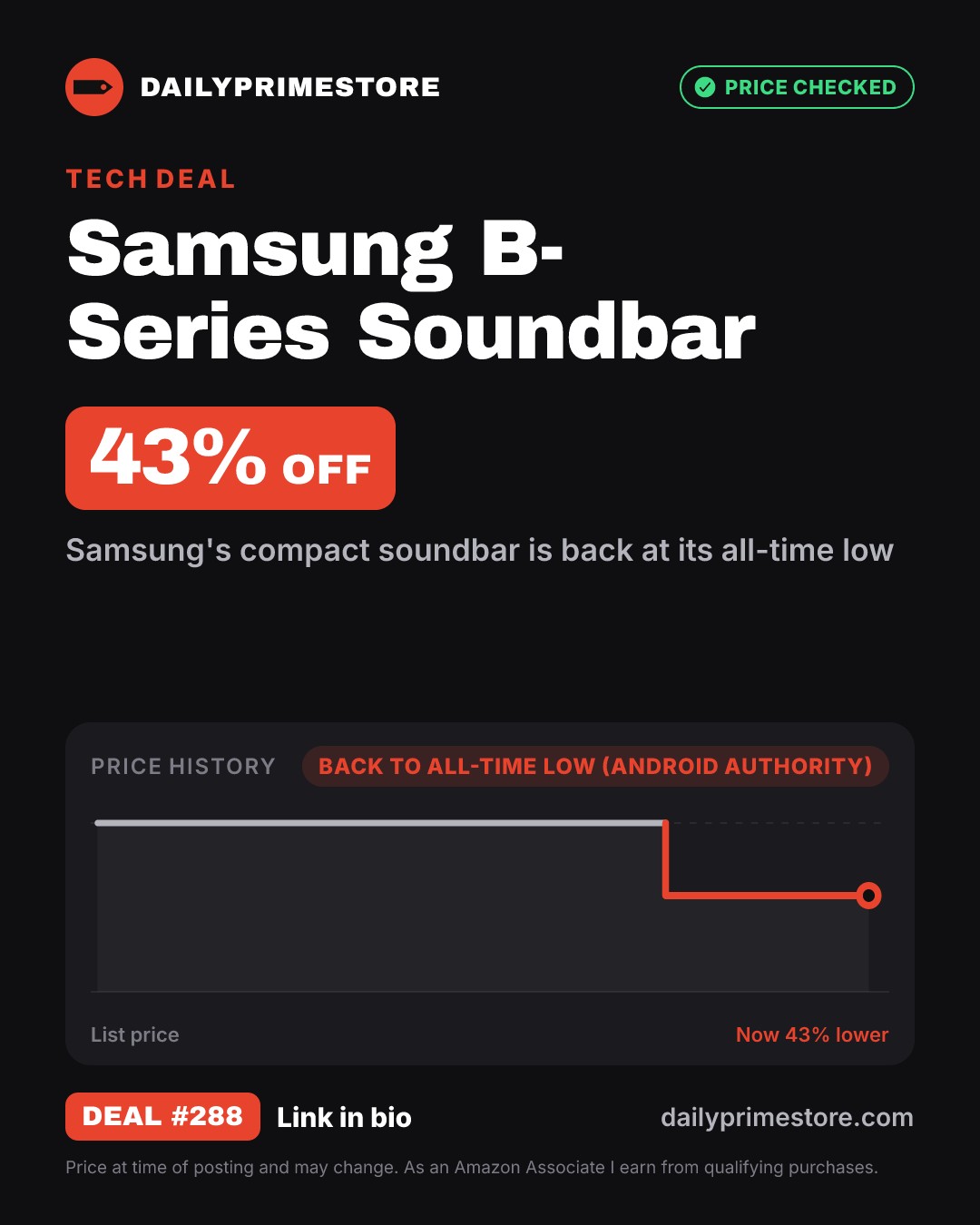 43% off: Samsung B-Series Soundbar HW-B400F
