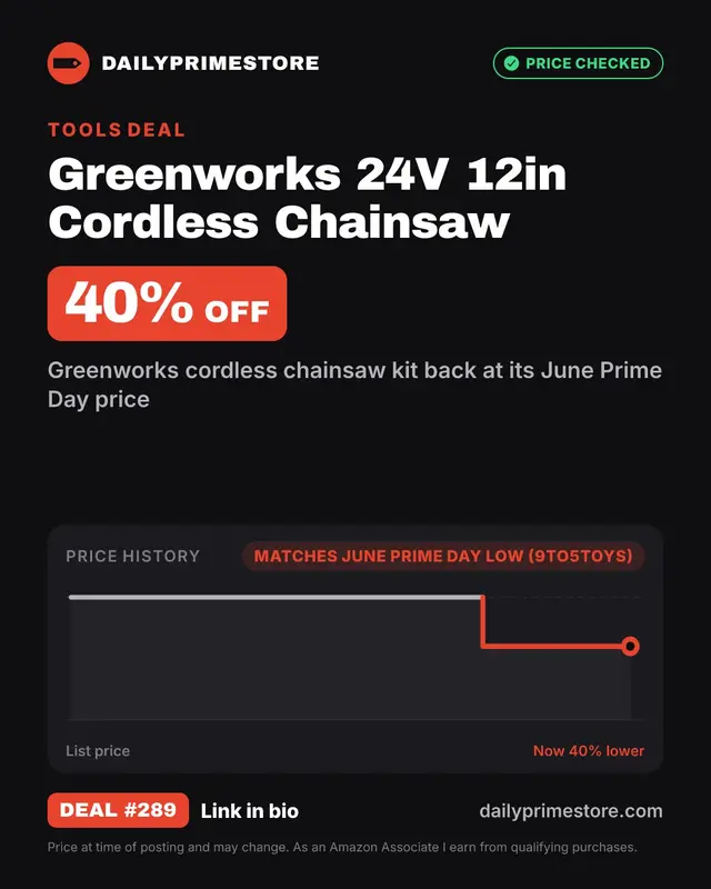 Greenworks 24V 12in Cordless Chainsaw
