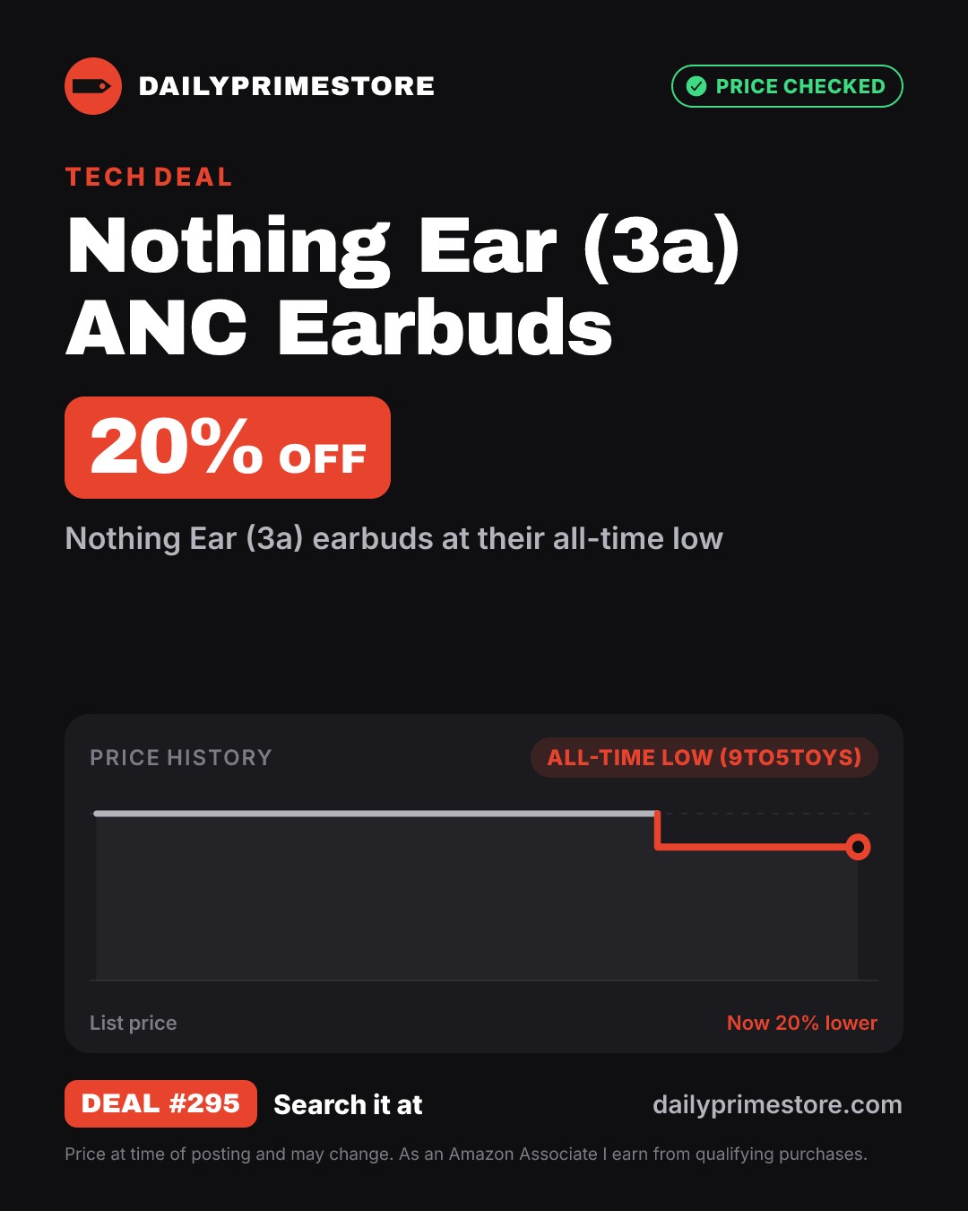 20% off: Nothing Ear (3a) ANC Earbuds