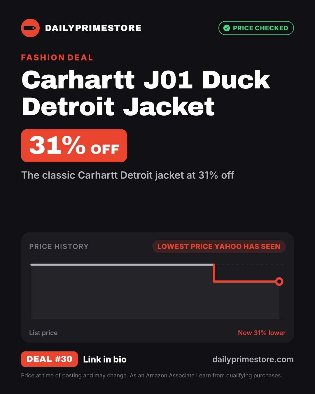 31% off: Carhartt J01 Duck Detroit Jacket