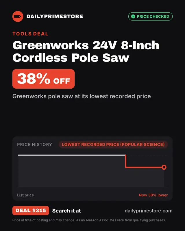 Greenworks 24V 8-Inch Cordless Pole Saw