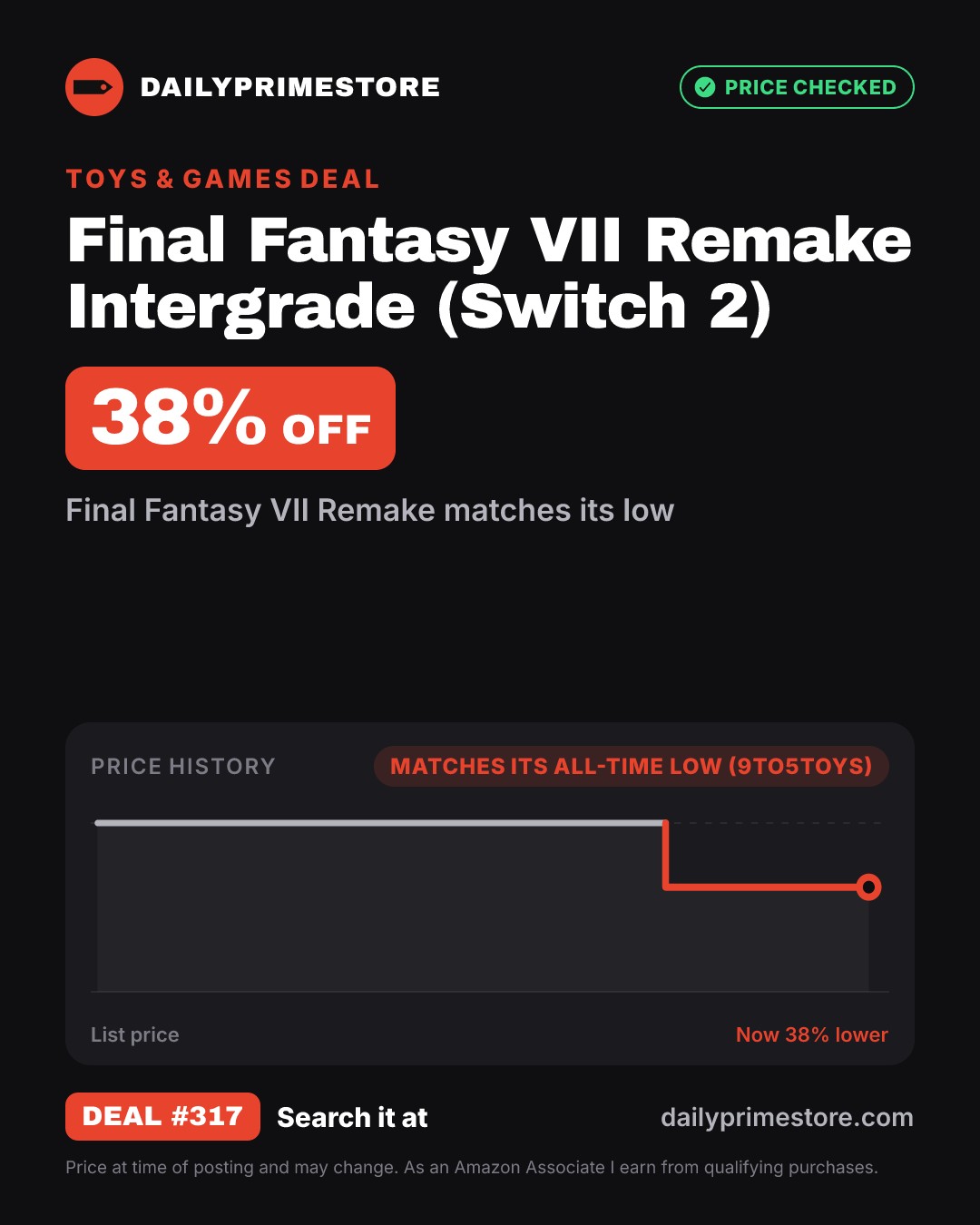 38% off: Final Fantasy VII Remake Intergrade (Switch 2)
