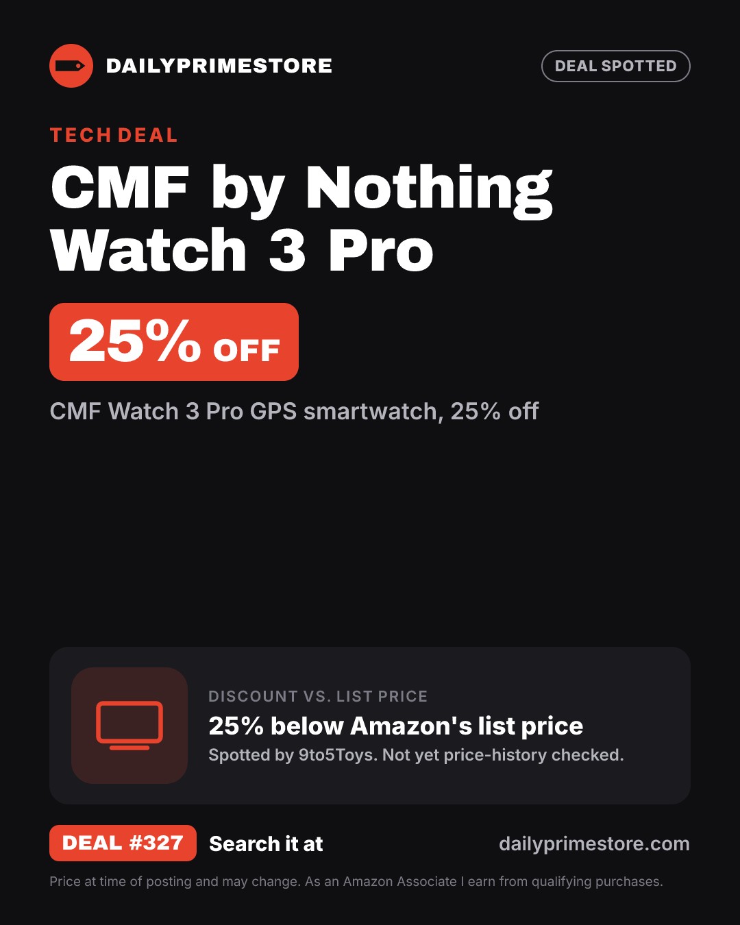 25% off: CMF by Nothing Watch 3 Pro